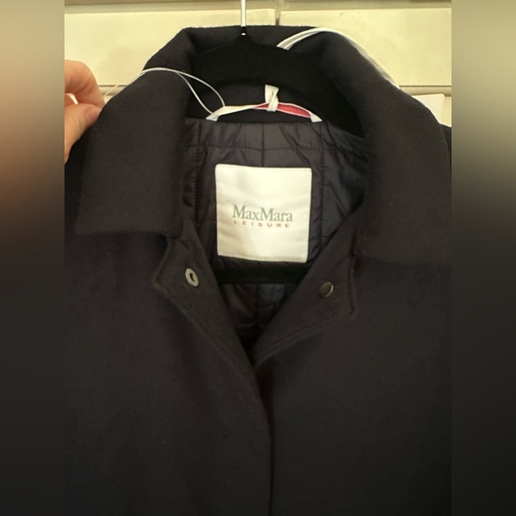 Max Mara Leisure Blu Notte Clava Coat NWT Size 6 - Picture 6 of 14